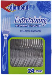 Diamond Forks, Dinnerware, Deluxe Super Strong, Clear