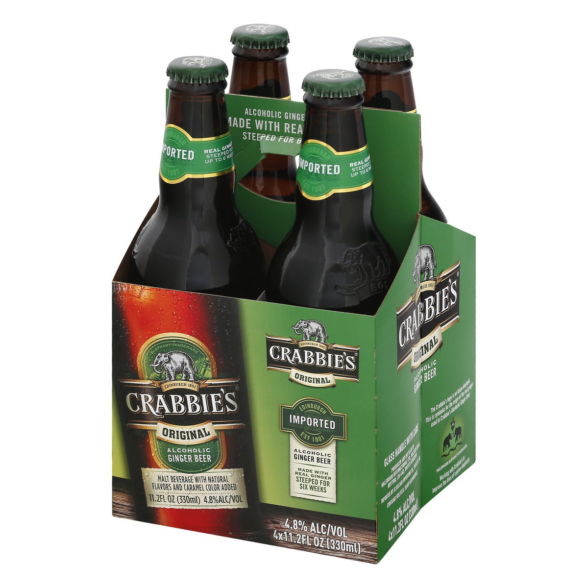 slide 5 of 9, Crabbie's Alcoholic Original Ginger Beer 4 ea, 4 ct; 11.2 oz