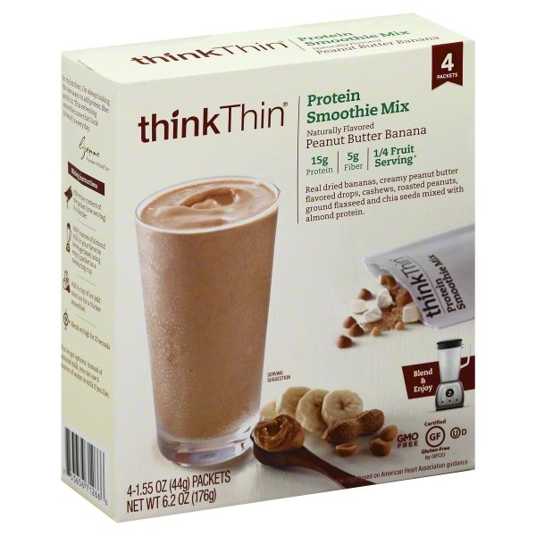 slide 1 of 1, thinkThin Smoothie Mix 4 ea, 4 ct