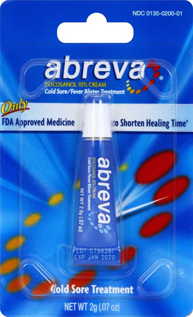 slide 2 of 2, Abreva Docosanol 10% Cream Cold Sore Treatment - 0.07 Oz, 0.07 oz