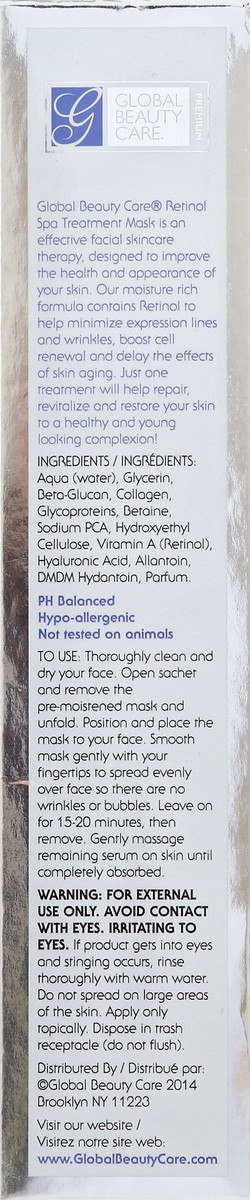 slide 2 of 5, Global Beauty Care Spa Treatment Mask 5 ea, 5 ct