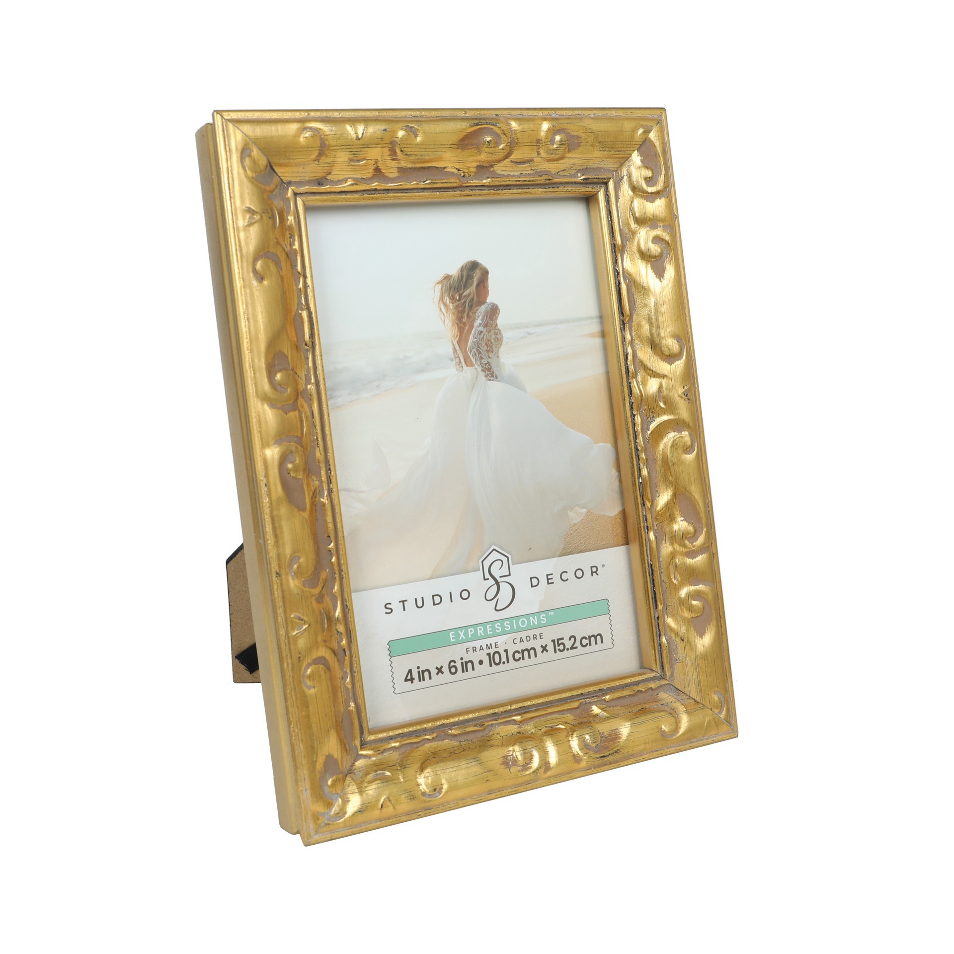 slide 5 of 6, Expressions 4" X 6" Gold Ornate Wood Frame By Studio Decor, 4 in x 6 in