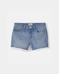 Oshkosh Girls Eyelet Trim Denim Shorts - Medium Wash Blue