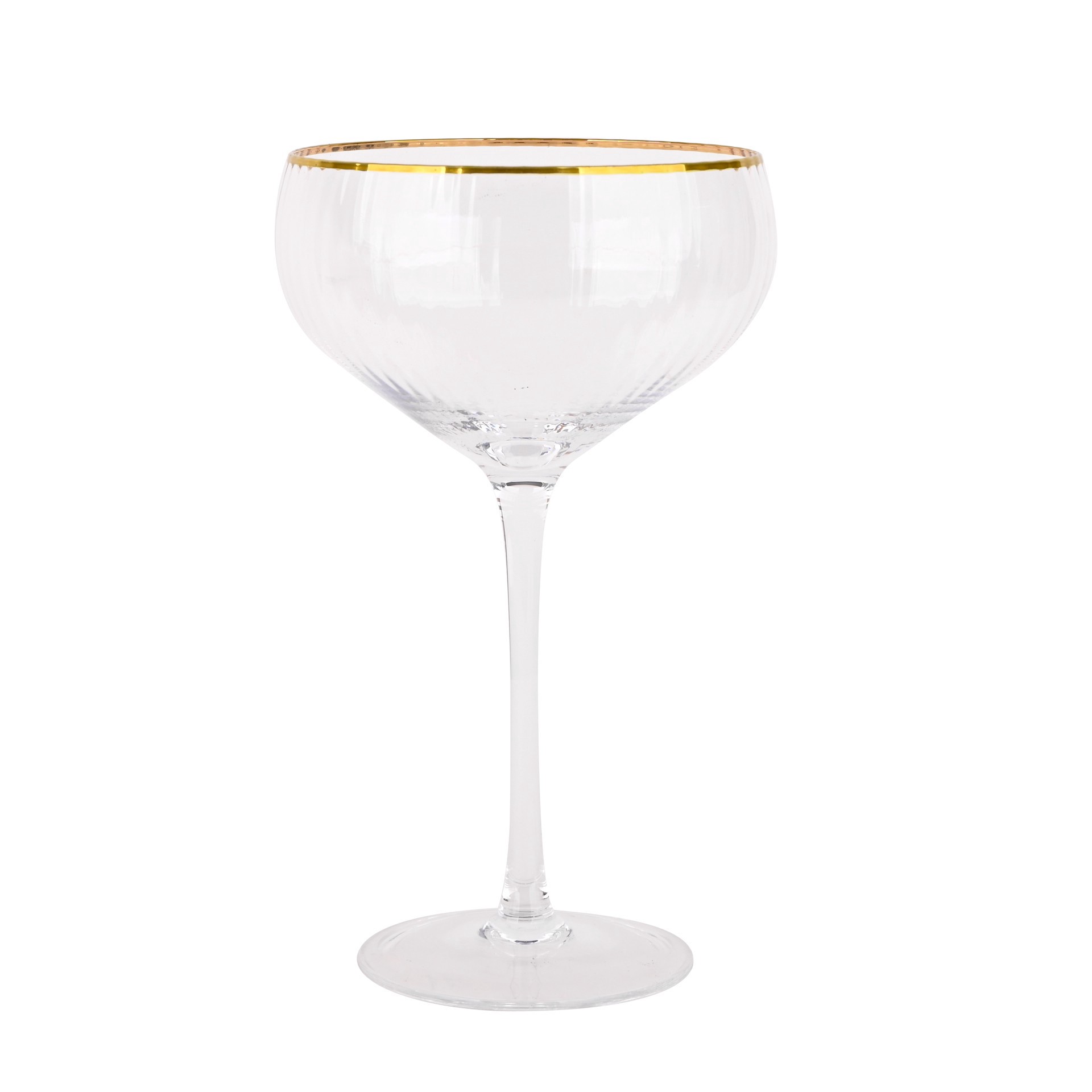 slide 4 of 4, 11oz. Clear Coupe Glasses With Gold Rim, 2ct. By Celebrate It, 2 ct