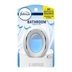 Febreze Bathroom Air Freshener, Odor-Fighting, Linen & Sky Scent, 1 Count