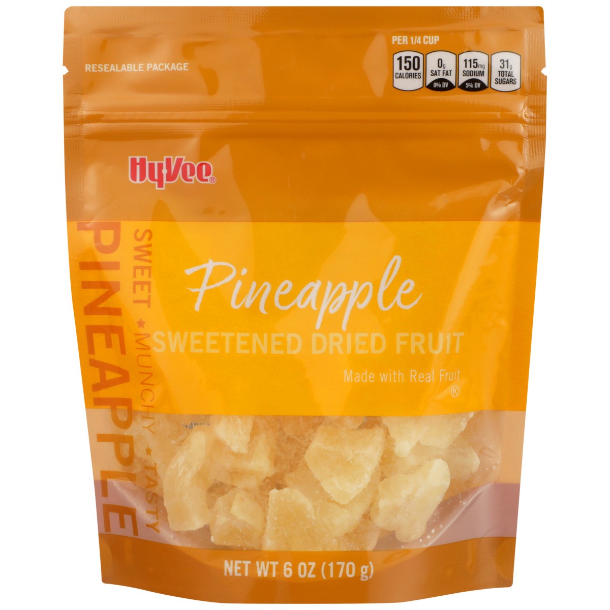 slide 5 of 8, Hy-vee Pineapple Sweetened Dried Fruit, 6 oz