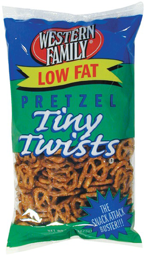 slide 1 of 1, Western Family Low Fat Pretzel Tiny Twists, 15 oz