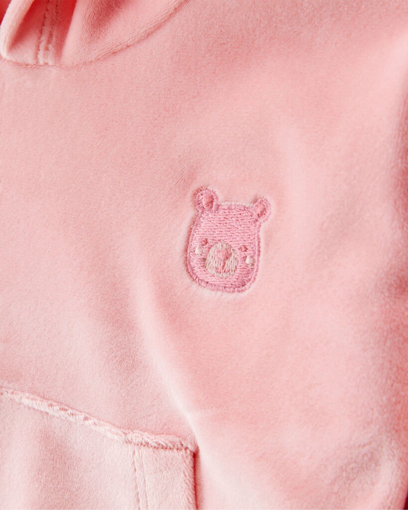 slide 2 of 3, Carter's Carters Baby Girl Bear Velour Hoodie & Pant Set - Pink Pink 18M, 1 ct