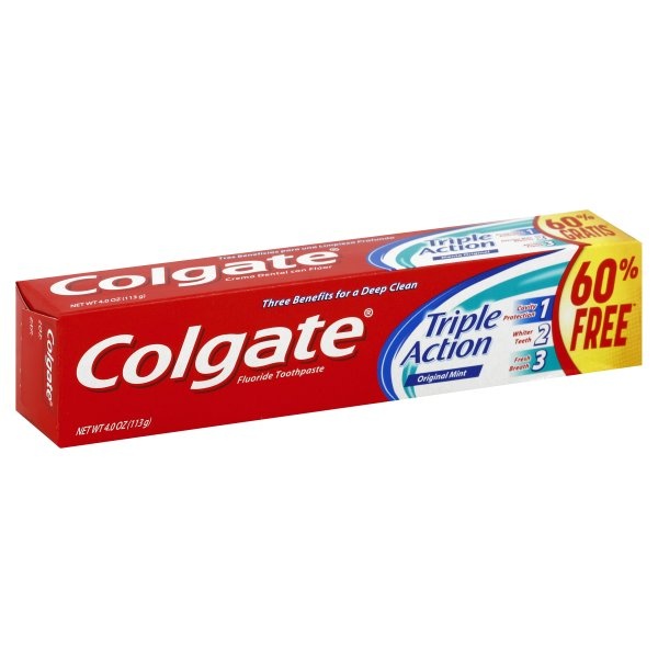 slide 1 of 1, Colgate Triple Action Mint Toothpaste, 2.5 oz