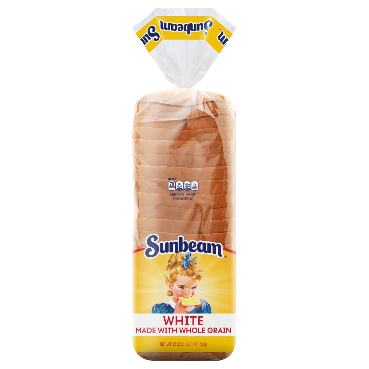 slide 1 of 9, Sunbeam White Bread with Whole Grain 22 oz, 22 oz
