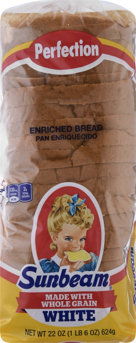 slide 3 of 9, Sunbeam White Bread with Whole Grain 22 oz, 22 oz