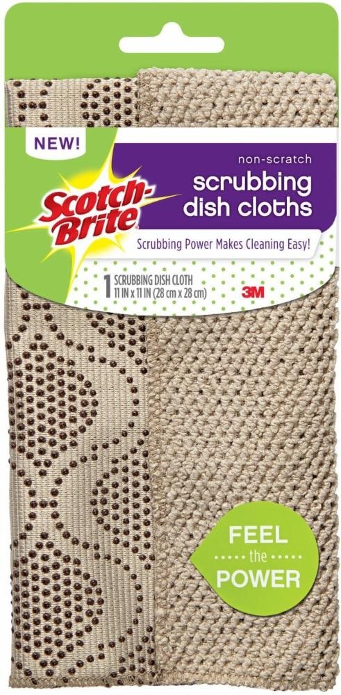 slide 1 of 1, Scotch-Brite Non-Scratch Scrubbing Dish Cloth, Brown, 11 in x 11 in