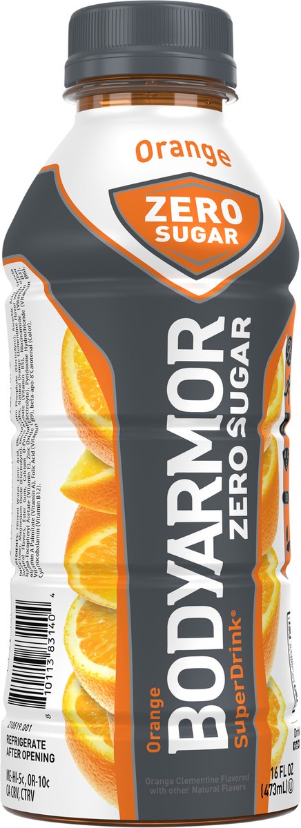 slide 7 of 13, BODYARMOR Zero Sugar Orange Electrolyte Sports Drink, 16 fl oz Bottle, 16 fl oz