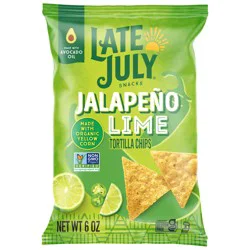 Late July Snacks Jalapeno Lime Tortilla Chips, 6 oz Bag