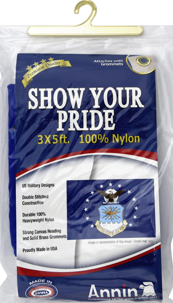 slide 1 of 1, Annin Flagmakers Annin Show Your Pride Air Force 3X5 Nylon Flag, 1 ct