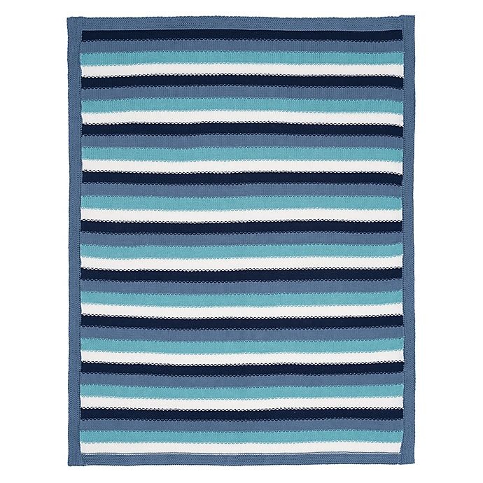 slide 2 of 2, Elegant Baby Cotton Stripe Blanket - Blue, 1 ct