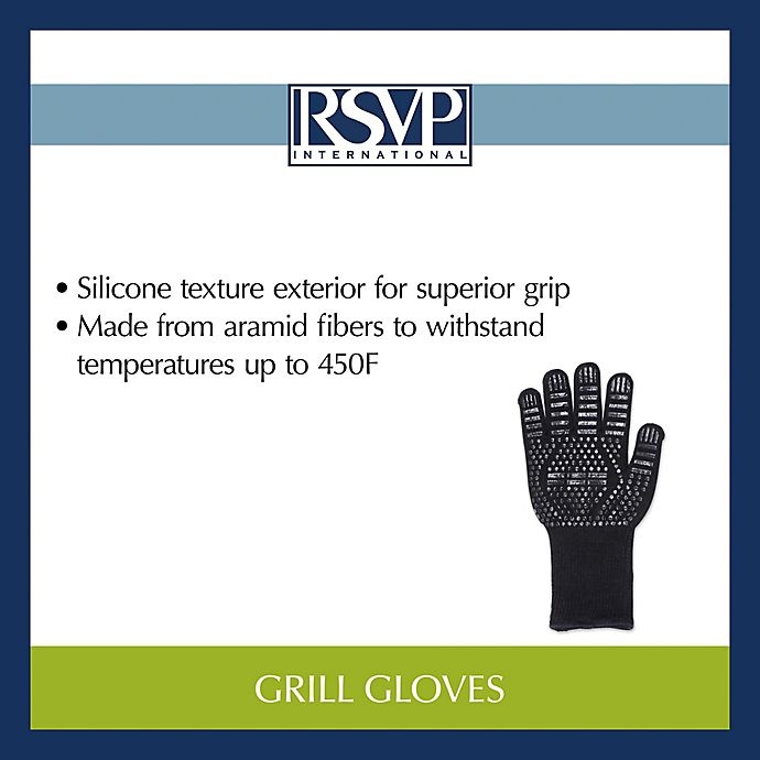 slide 7 of 7, RSVP Grill Gloves - Black, 1 ct