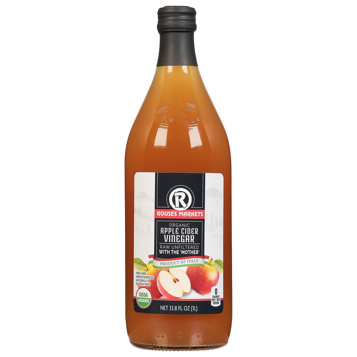 slide 1 of 1, Rouses Markets Organic Apple Cider Vinegar 33.8 fl oz, 33.8 fl oz