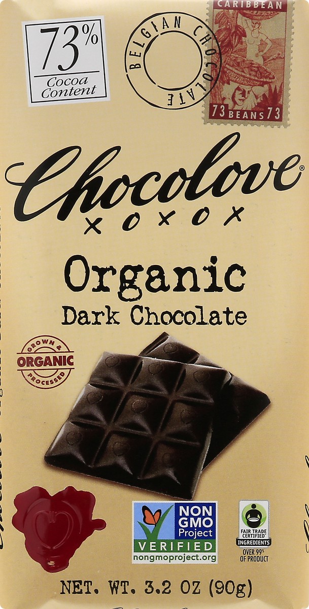 slide 7 of 9, Chocolove 73% Cocoa Organic Dark Chocolate 3.2 oz, 3.2 oz