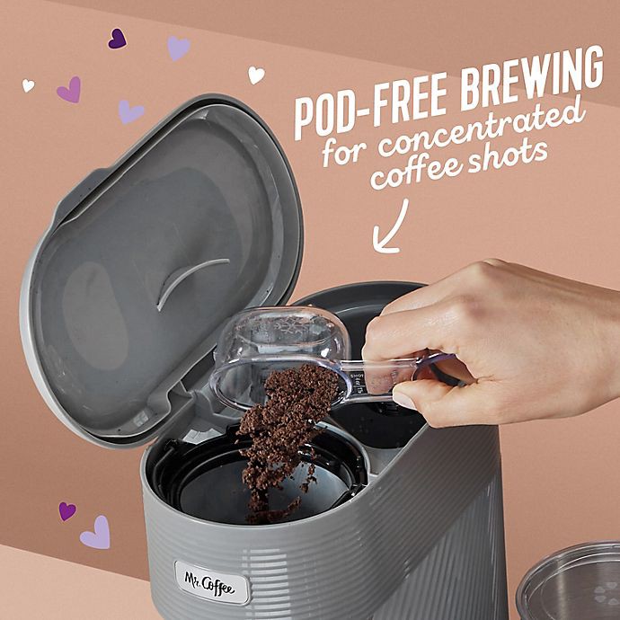 slide 5 of 6, Mr. Coffee 4-in-1 Single-Serve Latte Lux - Grey, 1 ct