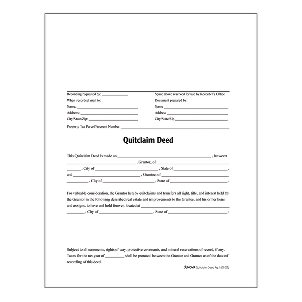 slide 2 of 2, Adams Quitclaim Deed, 1 ct