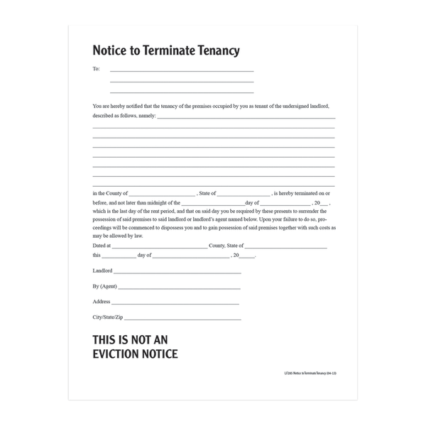 slide 2 of 2, Adams Notice To Terminate Tenancy, 1 ct