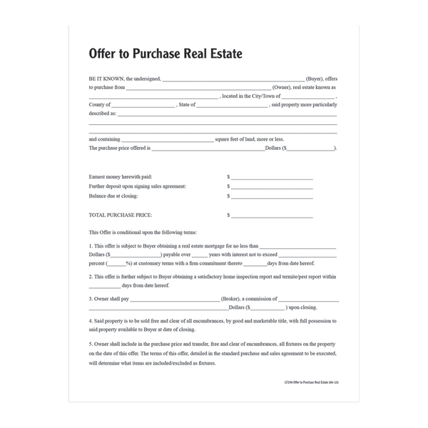 slide 2 of 2, Adams Offer To Purchase Real Estate, 1 ct