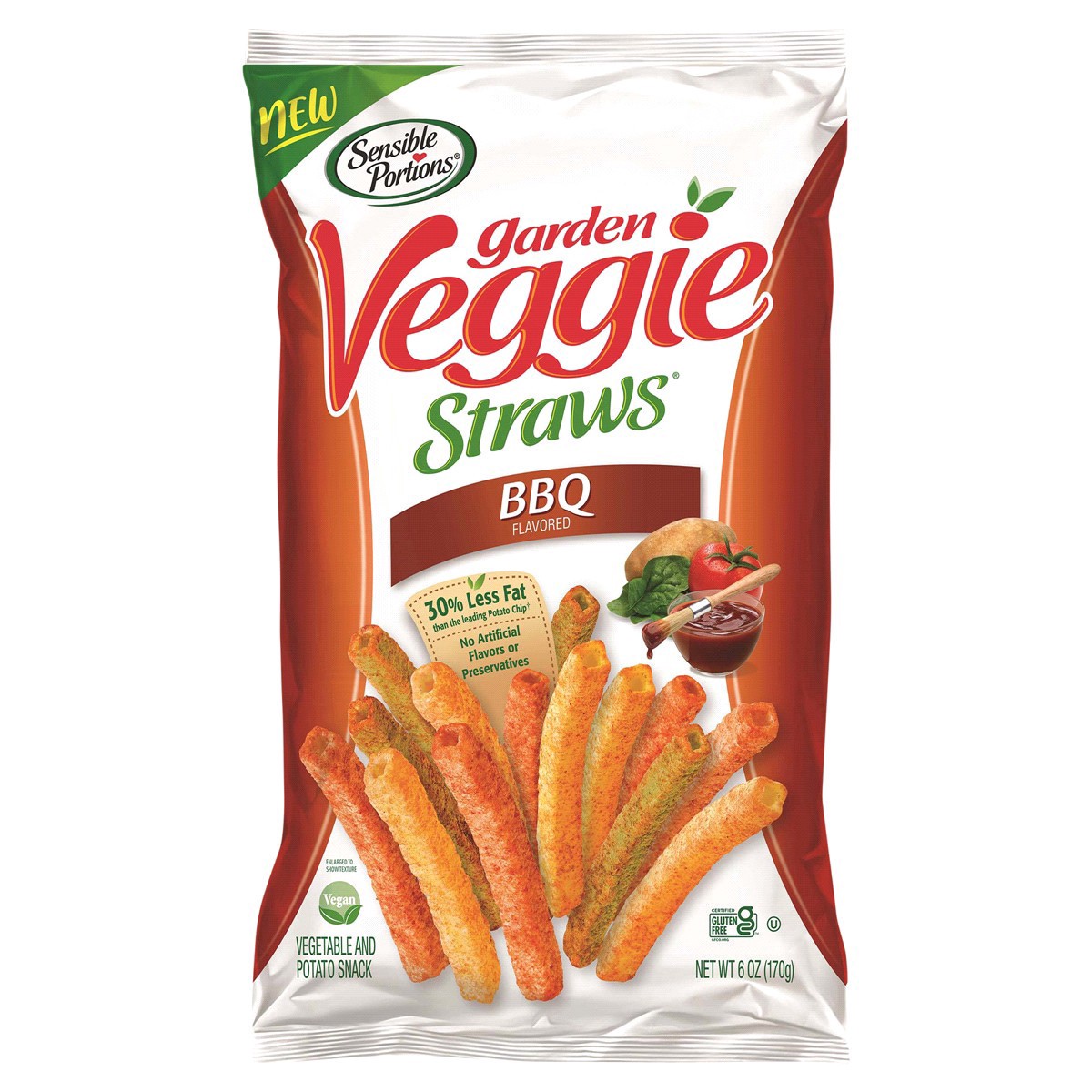 slide 1 of 7, Sensible Portions BBQ Flavored Garden Veggie Straws 6 oz, 6 oz