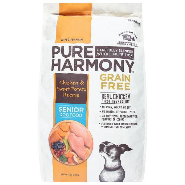 slide 1 of 1, Pure Harmony Senior Super Premium Grain Free Chicken & Sweet Potato Recipe Dog Food 14 lb, 14 lb