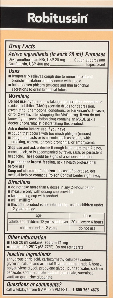 slide 5 of 9, Robitussin Maximum Strength Honey Cough + Chest Congestion DM, Cough Medicine for Cough and Chest Congestion Relief Made with Real Honey - 8 Fl Oz Bottle, 8 fl oz
