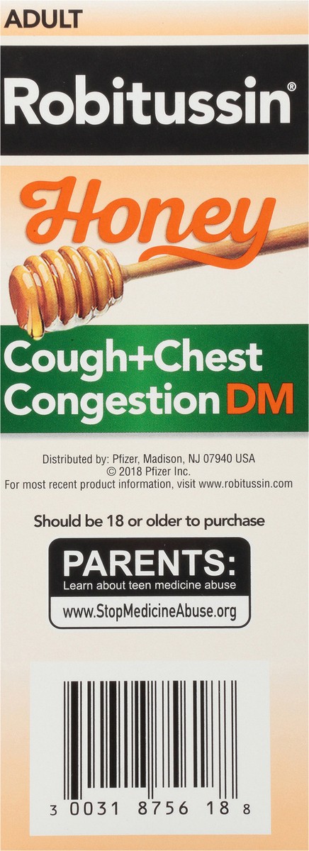 slide 7 of 9, Robitussin Maximum Strength Honey Cough + Chest Congestion DM, Cough Medicine for Cough and Chest Congestion Relief Made with Real Honey - 8 Fl Oz Bottle, 8 fl oz