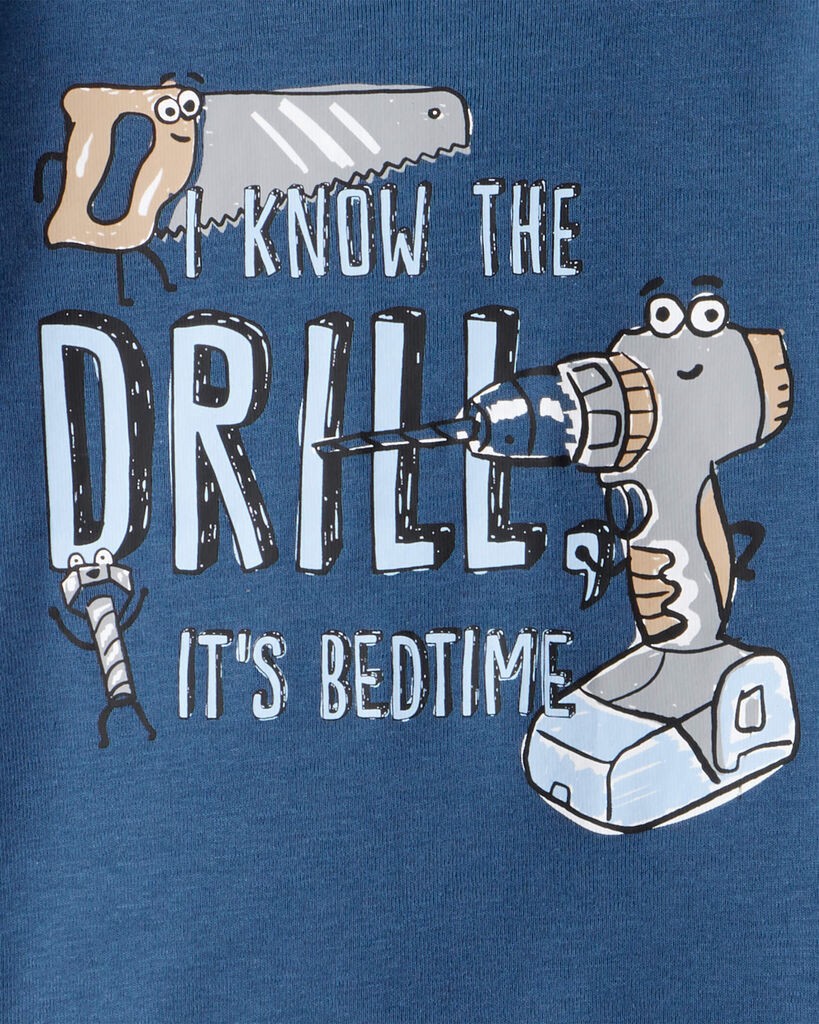 slide 2 of 3, Carter's Toddler Boy Construction Print 100% Cotton Long-Sleeve Snug Fit 4-Piece Pajamas - Blue/Grey Blue/Grey 2T, 4 pc