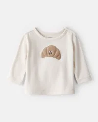 Carter's Baby Boy Croissant Long-Sleeve Tee - White Cream 9M