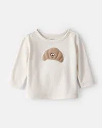 Carter's Baby Boy Croissant Long-Sleeve Tee - White Cream 9M