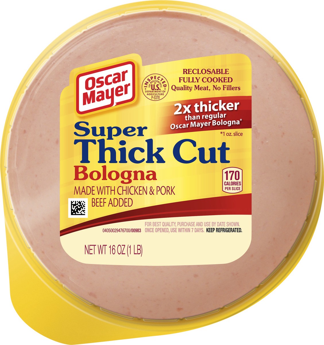 slide 2 of 2, Oscar Mayer Super Thick Cut Bologna Sliced Lunch Meat, 16 oz. Pack, 16 oz