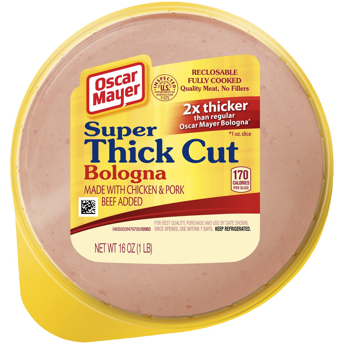 slide 1 of 2, Oscar Mayer Red Rind Super Thick Sliced Bologna, 16 oz