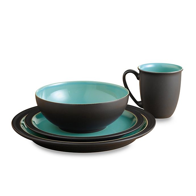 slide 1 of 1, Denby Duets Place Setting - Brown/Turquoise, 4 ct