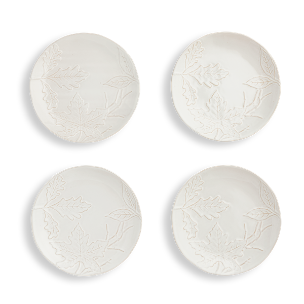 slide 1 of 1, Hy-Vee Seasons Harvest Leaves Dessert Plates, Set Of 4, 4 ct