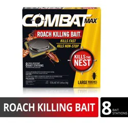 Combat Max 3-Month No Mess Bait for Large Roaches 8 -Count Ready to use Roach bait station