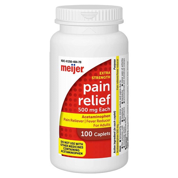 slide 8 of 29, Meijer Extra Strength Pain Relief Value Pack Caplets, 2 x 100 ct