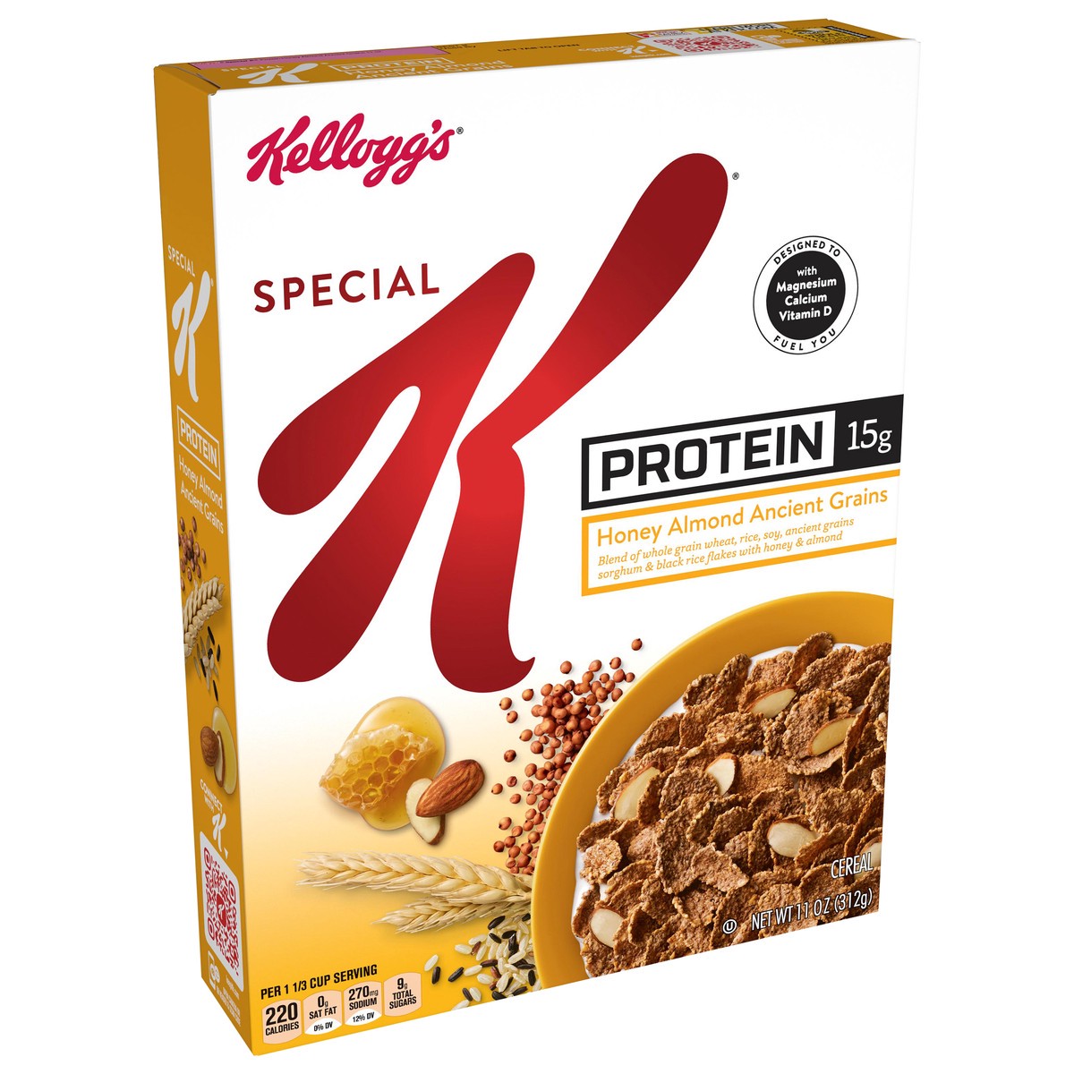 slide 4 of 8, Special K Kellogg's Special K Protein Breakfast Cereal, Honey Almond Ancient Grains, 11 oz, 11 oz