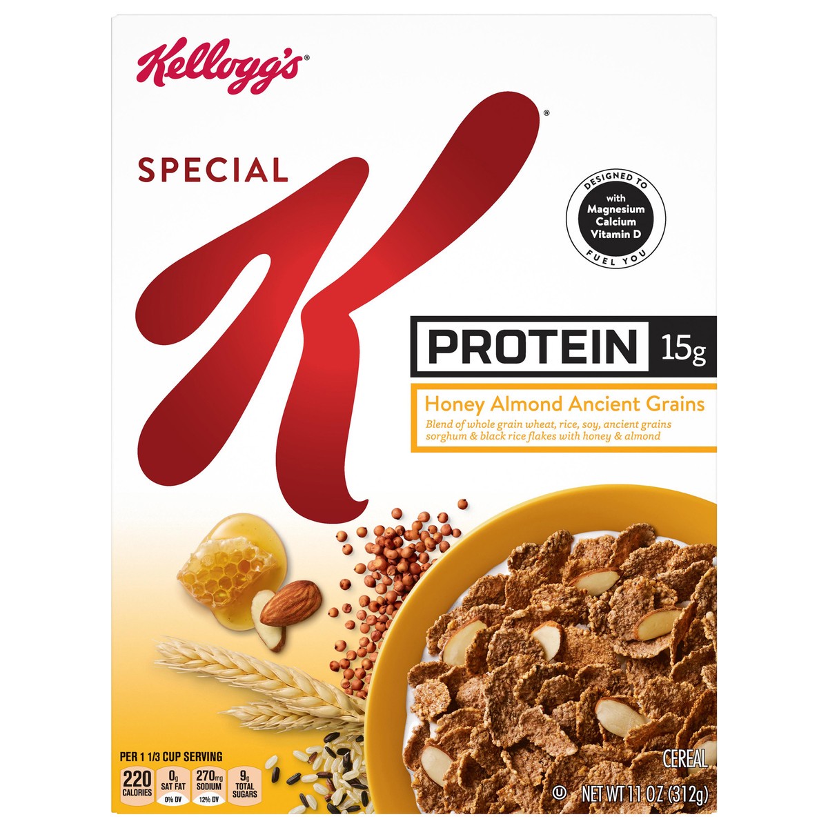 slide 1 of 8, Special K Kellogg's Special K Protein Breakfast Cereal, Honey Almond Ancient Grains, 11 oz, 11 oz