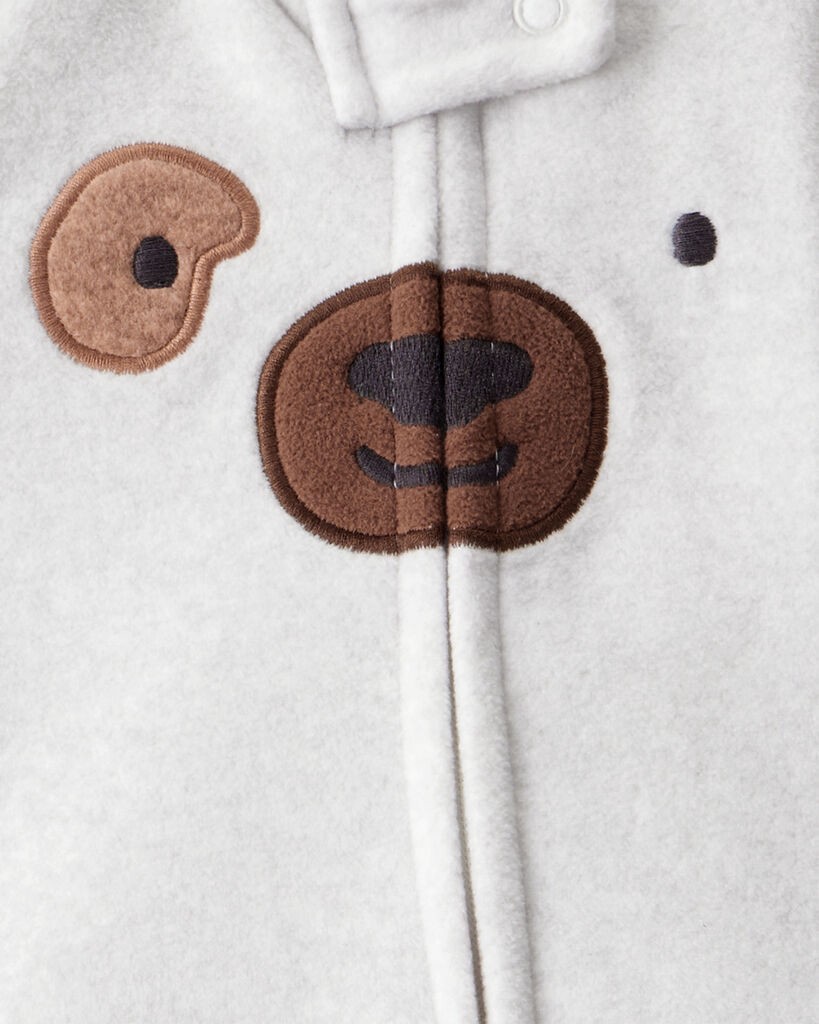 slide 2 of 2, Carter's Baby Boy Dog Fleece Zip-Up Sleep & Play Pajamas - Grey White 6M, 1 ct