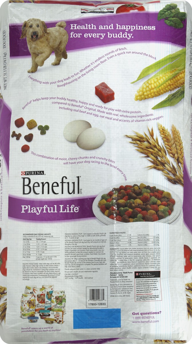 slide 6 of 6, Purina Beneful Dry Dog Food, Playful Life, with Beef & Egg, 1 ct