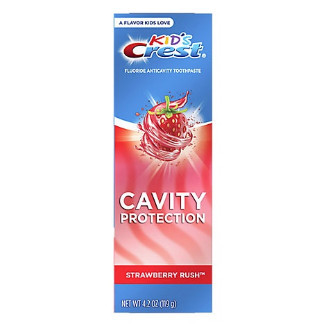 slide 1 of 1, Crest Kids Toothpaste Cavity Protection Strawberry Rush Flavor, 4.2 oz