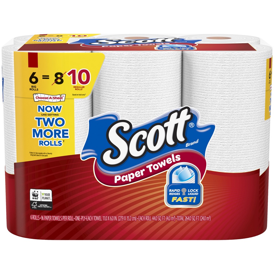 slide 1 of 3, Scott Paper Towels, 6 ct