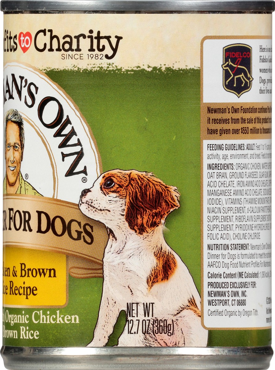 slide 8 of 9, Newman's Own Dinner for Dogs, Chicken & Brown Rice Recipe, 12.7 oz