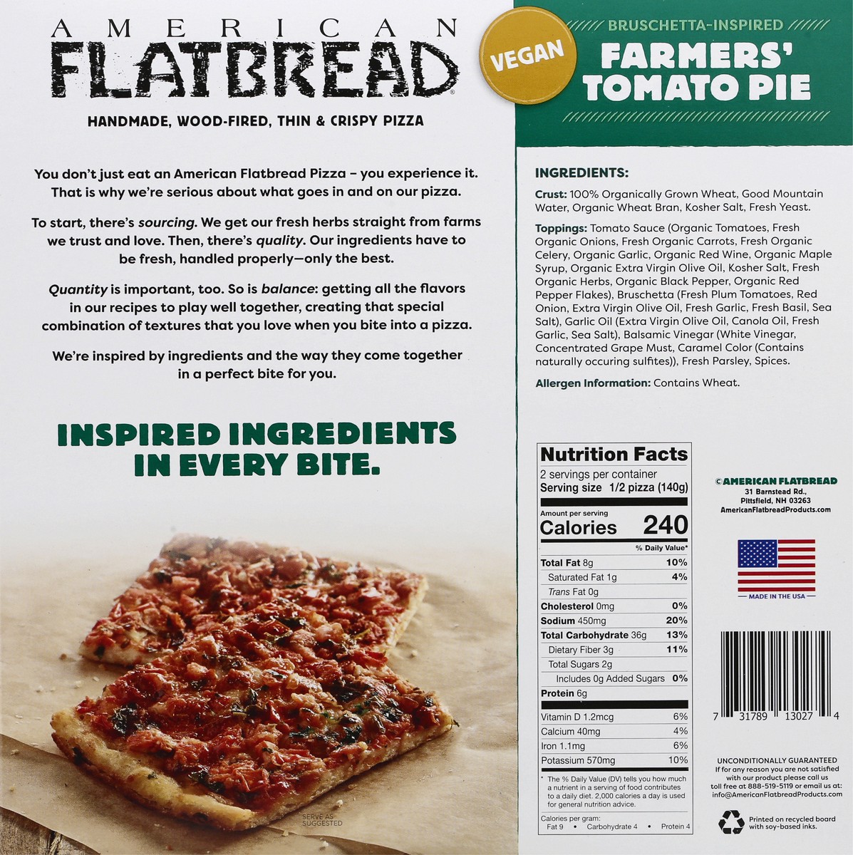 slide 12 of 13, American Flatbread Vegan Farmers Tomato Pie, 9.9 oz