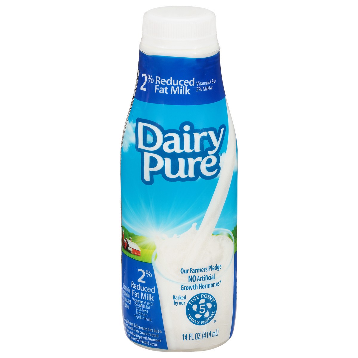 slide 1 of 12, Dairy Pure 2% Milk with Vitamin A and Vitamin D, Reduced Fat Milk Bottle - 14 Fl Oz, 14 fl oz