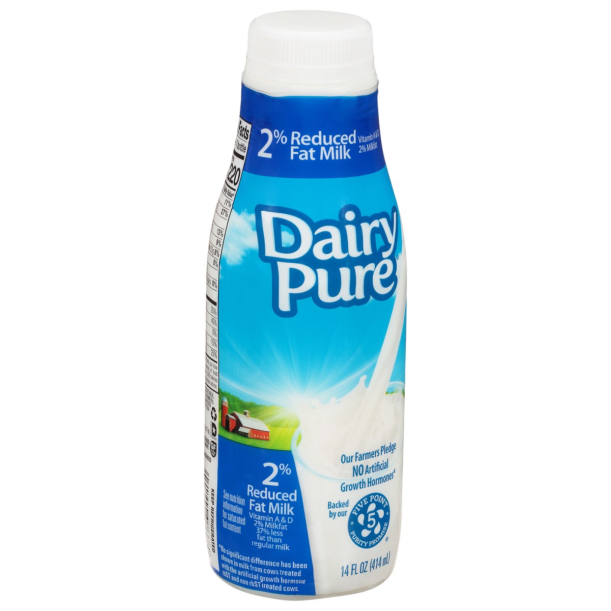slide 6 of 12, Dairy Pure 2% Milk with Vitamin A and Vitamin D, Reduced Fat Milk Bottle - 14 Fl Oz, 14 fl oz